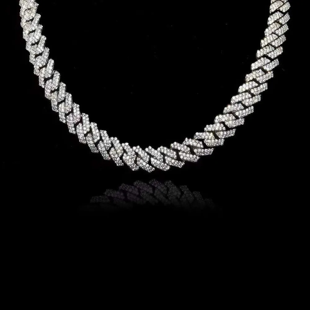 

Fine Jewelry 925 Sterling Silver Fully Bling Round Vvs Moissanite Diamonds Gold 10mm Cuban Chains