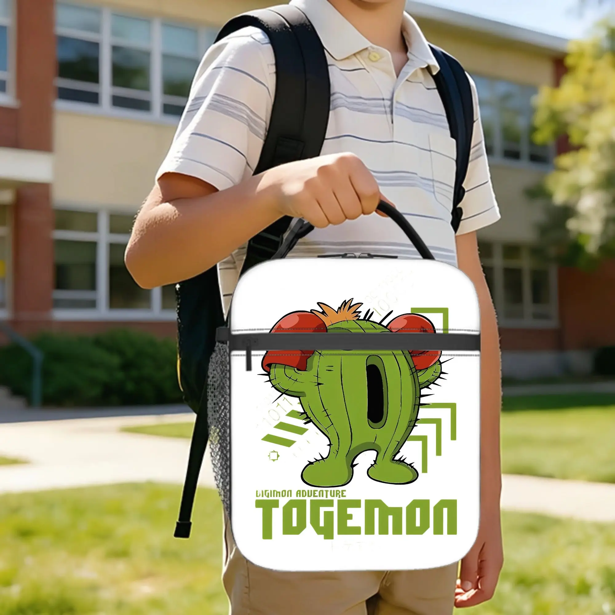 digimon adventure togemon Insulated Lunch Bag Large  Meal Container Thermal Bag Tote Lunch Box Office  Travel Food Handbags
