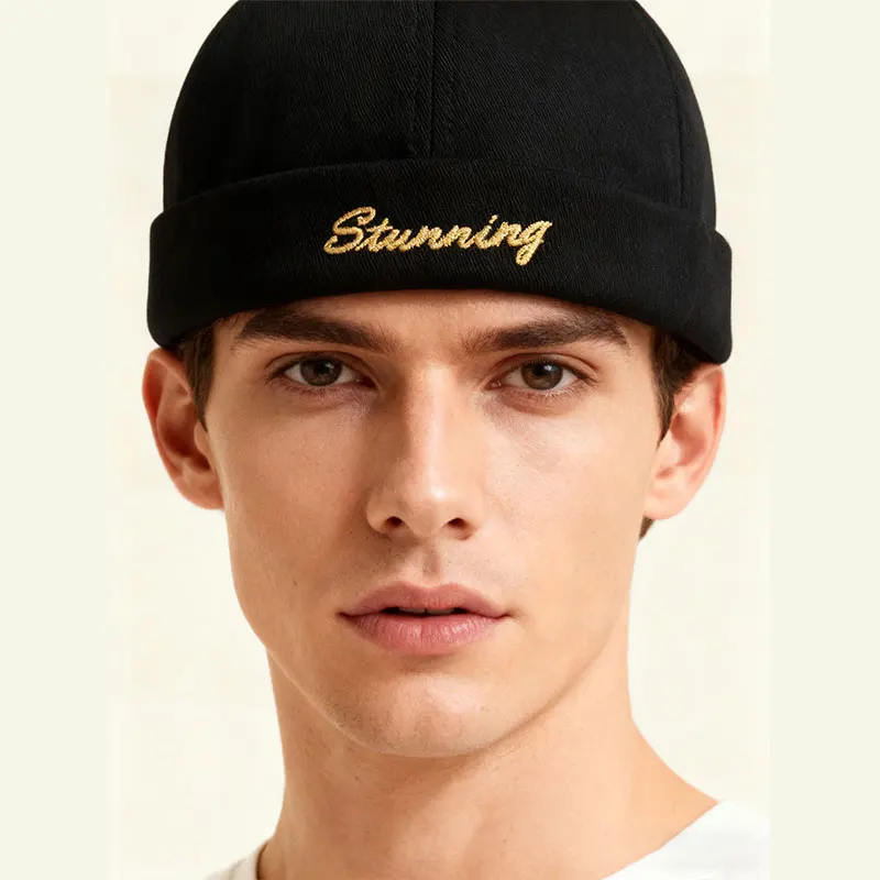 Gorra de vendedor de periódicos con letras unisex, moderna, cálida y elegante sin ala