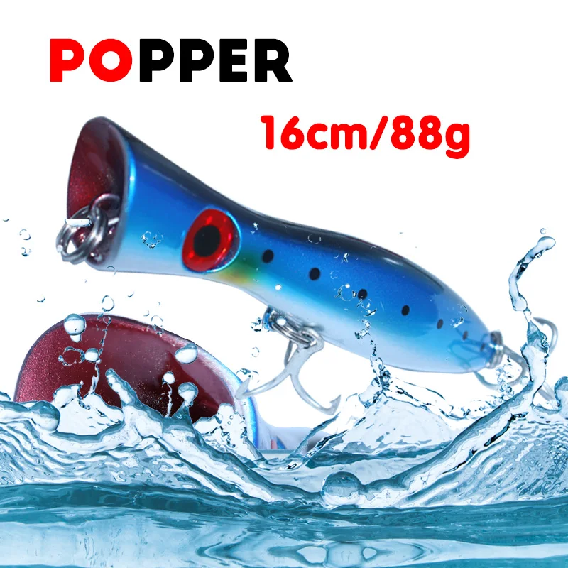 Big Popper Hard Lure 6Colors Topwater Floating 16cm 88g  Fishing Lures Crankbait Minnow Swimming De Peche Wobbler Sea Fishing