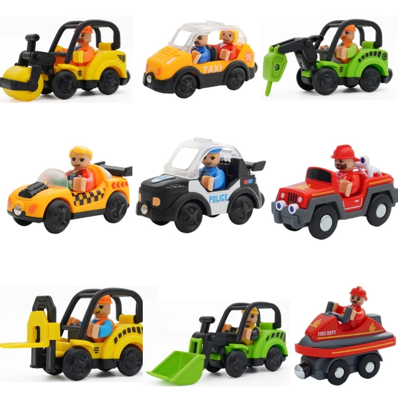 Holz Magnetische Zug Track Magnetische Autos Mehrzweck Fahrzeuge Kompatible Marke Holz Szene Track Auto Spielzeug Kinder Geschenke – Detail 4
