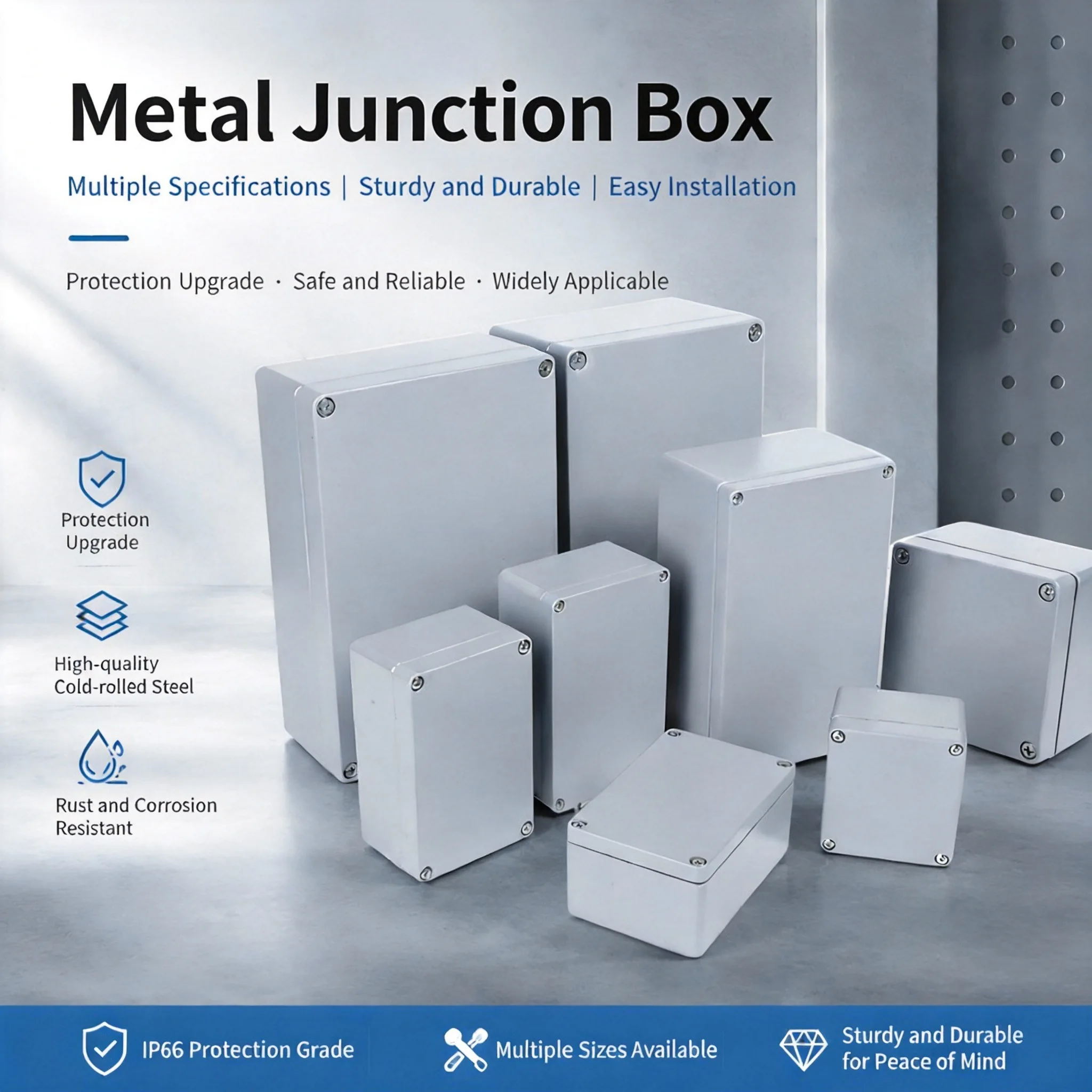 Outdoor Waterproof Cast Aluminum Junction Box, Industrial/Home Explosion-Proof Box, IP67 Waterproof, Integrally Cast Together
