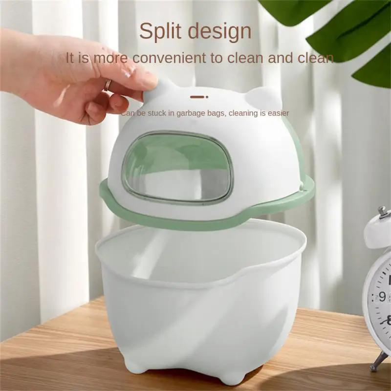 Cartoon Mini Desktop Trash Can Large Diameter Office Storage Barrel Table Waste Paper Basket Fruit Shell Trash Can