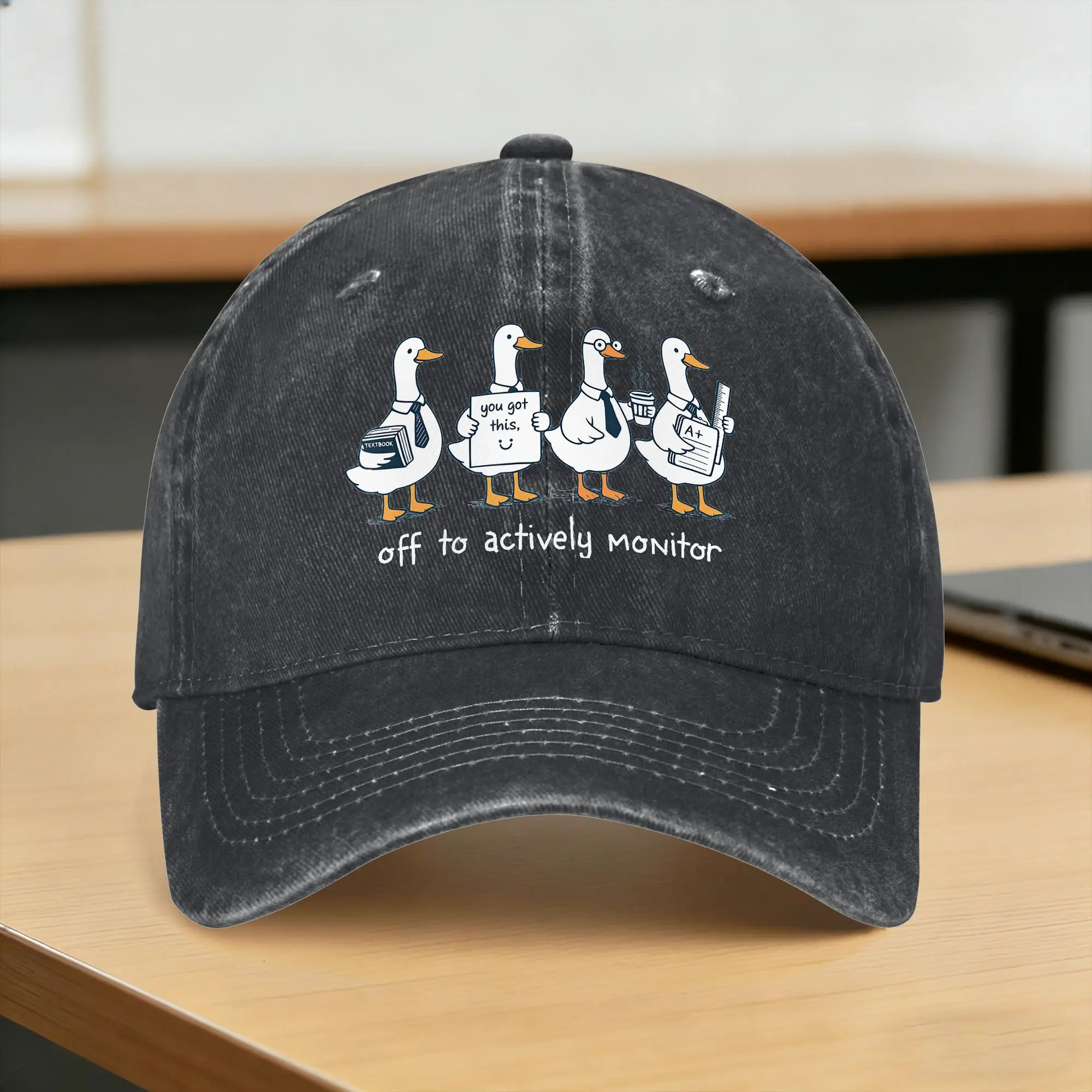 Off to Actively Monitor You Got This Test Day Teacher Goose Casual Baseball Cap Summer  Trucker Hat High Quality Snapback Cap