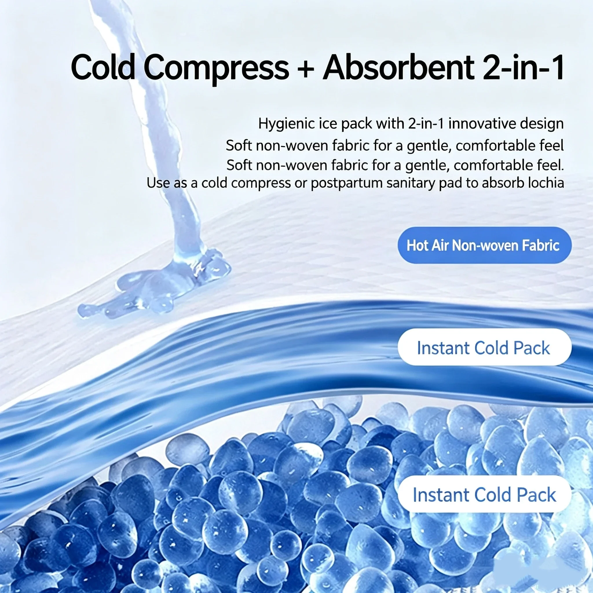 Postpartum Perineal Cold Pack Cooling Pad Maternity Padsicles Instant Ice Pack for Vaginal Delivery C-Section Recovery