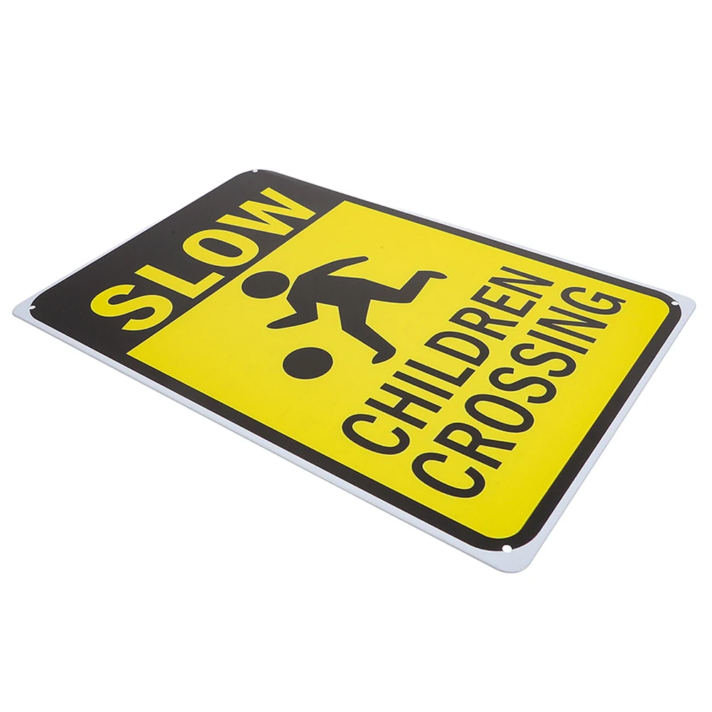 Señal de precaución de tráfico de Metal resistente para niños, señal de precaución de seguridad para niños al aire libre