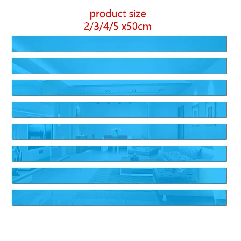 10pcs3D Mirror Strips Wall Sticker Acrylic Decorative Line for for Wall Frames/Wallpaper Border/Waist Lines