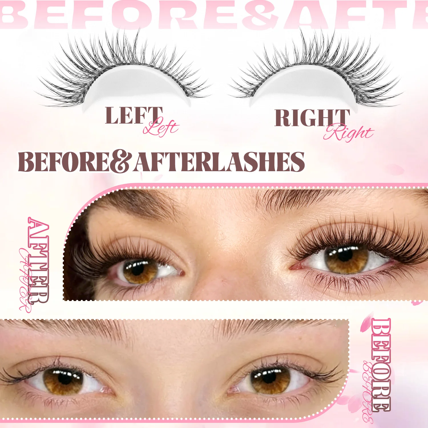 EIMNY Fischschwanz-Wimpern in verschiedenen Größen, 8–16 mm breiter Stiel, segmentierte Wimpern im natürlichen Stil für den Alltag und Partys – Detail 5
