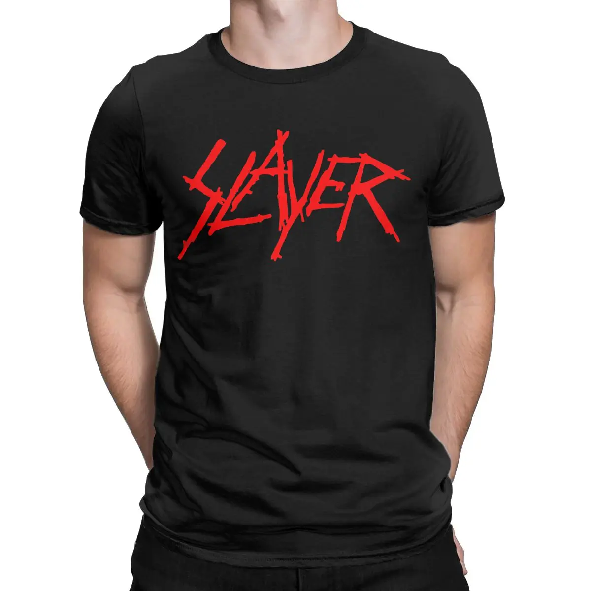 Men T-Shirt Slayers Logo Novelty 100% Cotton Tees Short Sleeve T Shirt Round Neck Tops Plus Size