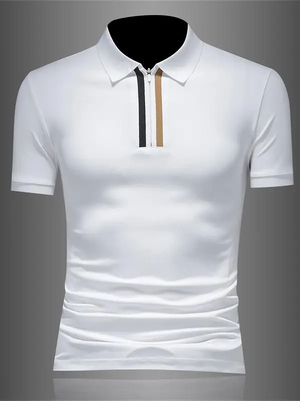 

Summer New Sle Men's Casual irt Silk Cotton Breathable ort Sve Turn-down Collar T-irt Lightweight Faionable...