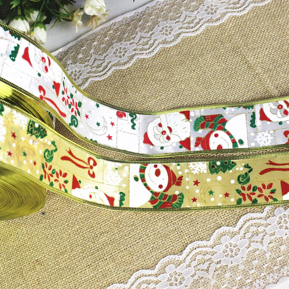 

3 Rolls 5cm Christmas Ornament Ribbon Perfect for Gift Wrapping Scrapbooking Tree Decorating Various Colors Ribbon Ornament