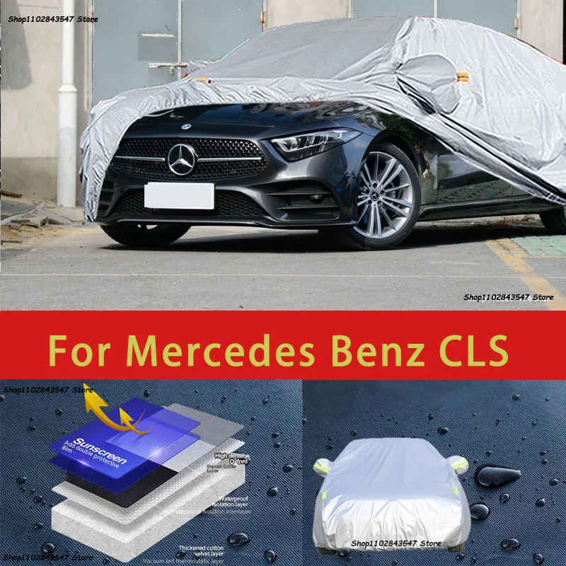 

Для Mercedes Benz CLS наружная защита полные автомобильные чехлы для снега солнцезащитный водонепроницаемый пыленепроницаемый наружные автомобильные аксессуары