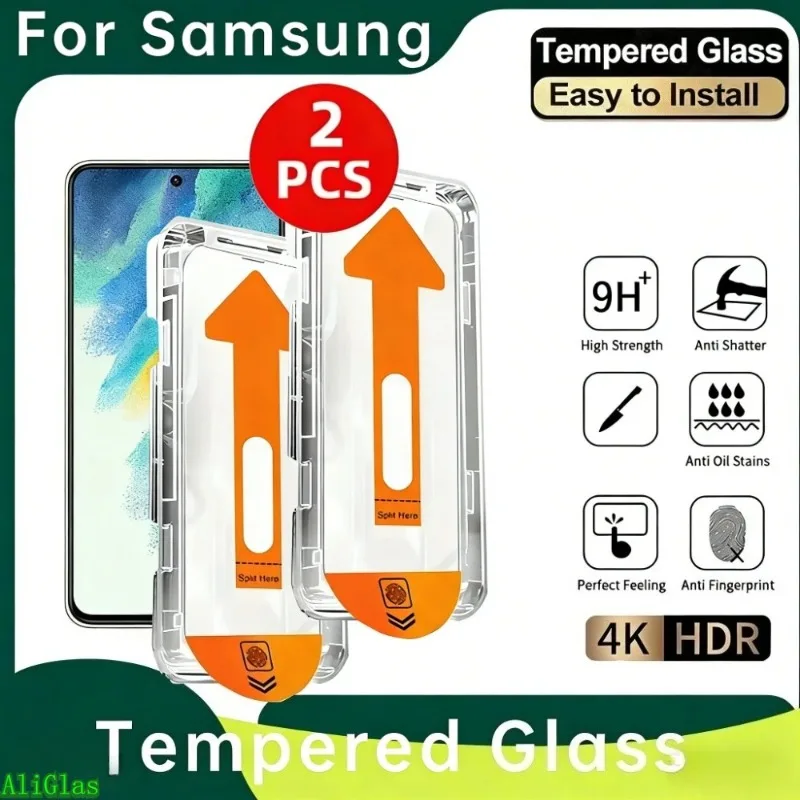 2 Stück für Samsung Galaxy S25 S26 Ultra FE S23 S22 S21 Plus A16 A36 A17 A56 A26 A50 A70 A34 A54 5G Displayschutzfolie aus Gehärtetem Glas