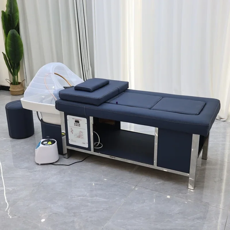 #High Quality Hair Salon Washing Chair Moxibustion MassageBed Massage Head Spa Shampoo Bed Hair Wash Bed for Salons Barber Shops
