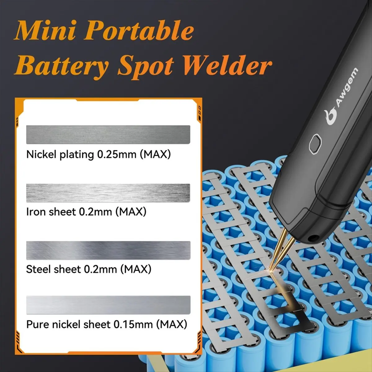 Portable Spot Welding Machine ,Handheld Spot Welder with LCD Screen for Welding Strips and Iron