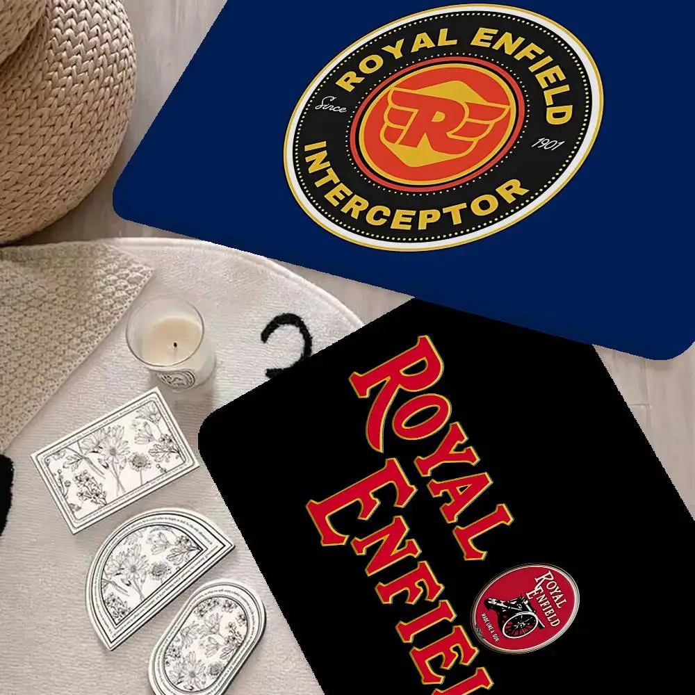 R-ROYALS E-ENFIELDS Logo Kitchen Mat Cheaper Anti-slip Modern Living Room Balcony Printed Modern Home Decor