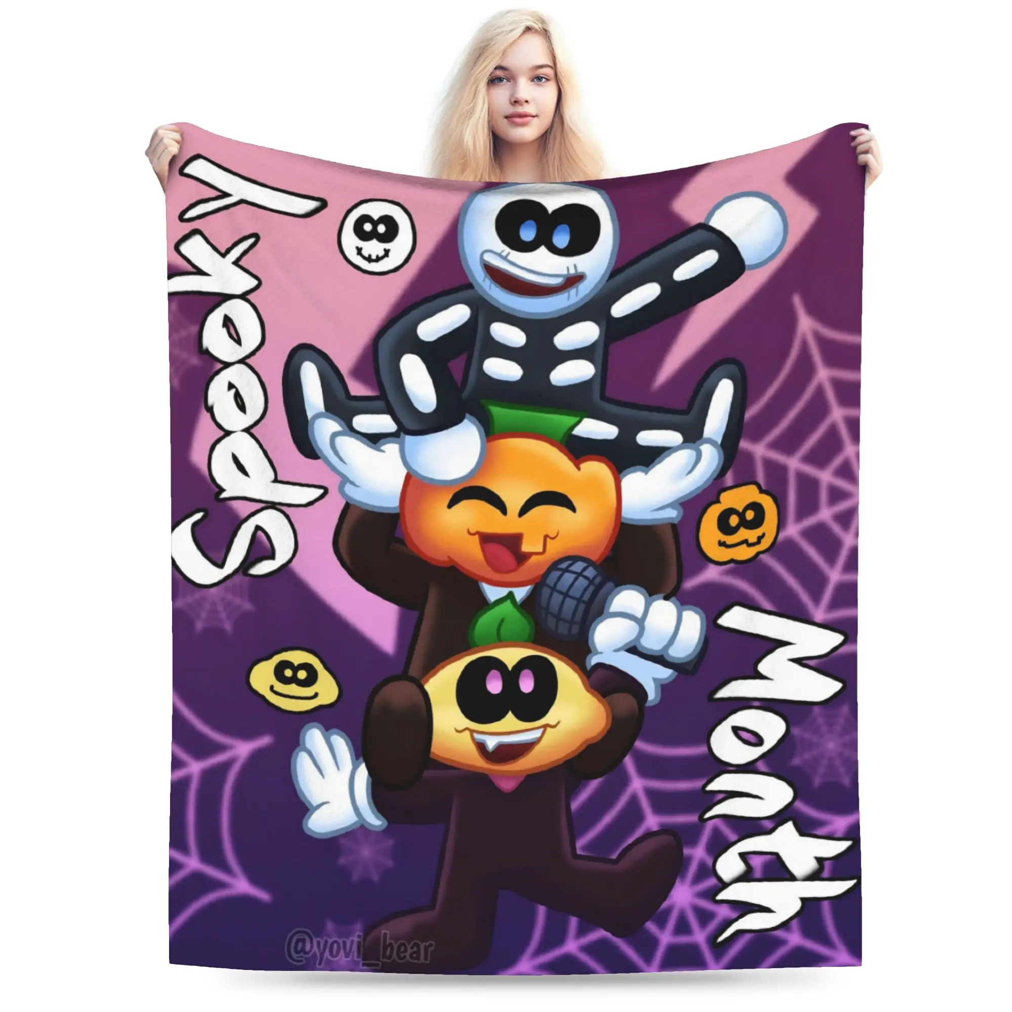 Comfort Spooky Month Blanket Accessories Room Decorative  Blanket Throw Super Soft Fleece for Car
