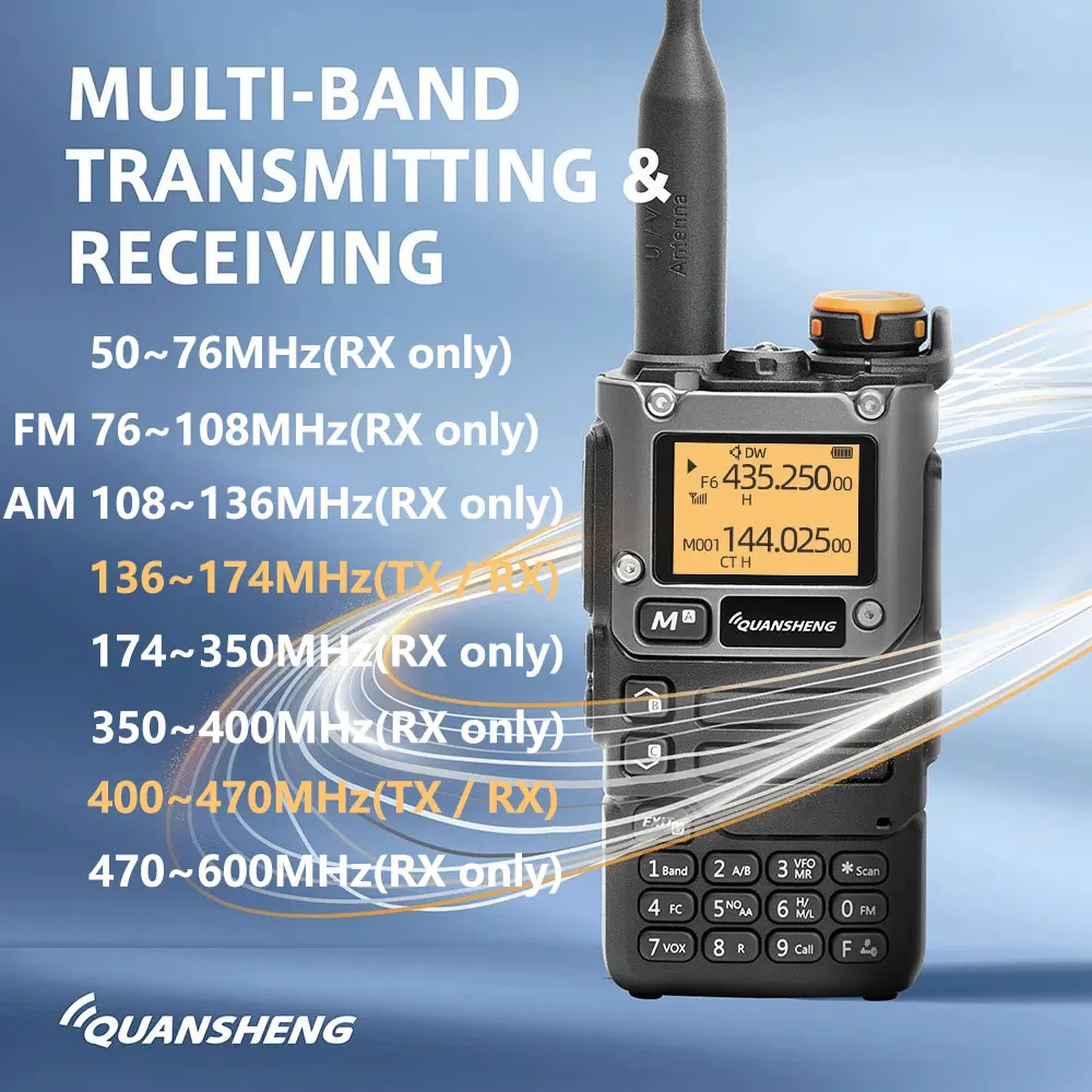Quansheng UV K5 (8) Walkie Talkie Am Fm Stazione di commutazione radio bidirezionale Ham Set wireless Ricevitore a lungo raggio Quansheng UV-K6