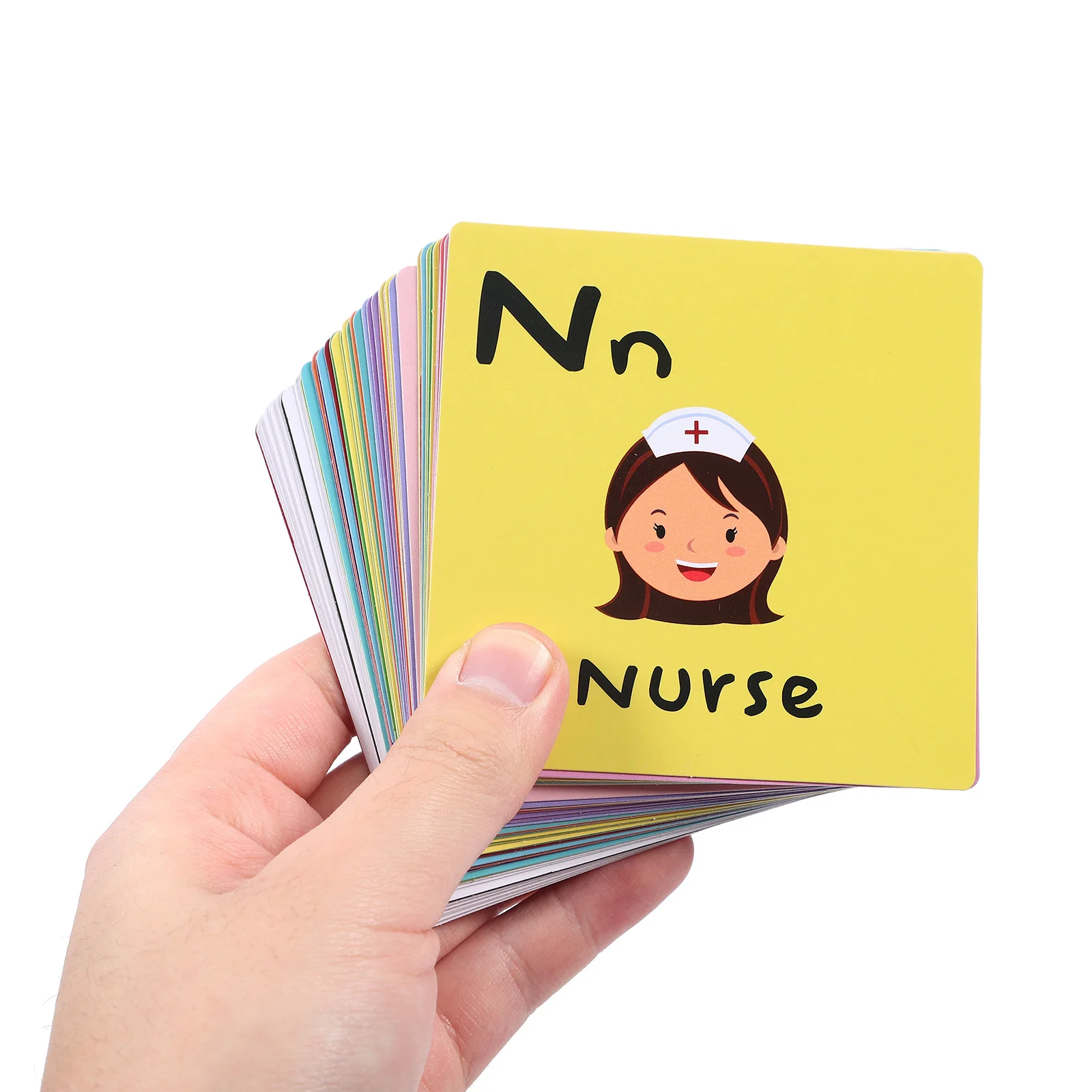 1 set di carte di apprendimento cognitivo dell'alfabeto immagini di cartoni animati gioco educativo per i più piccoli interazione genitore-figlio bambini inglese