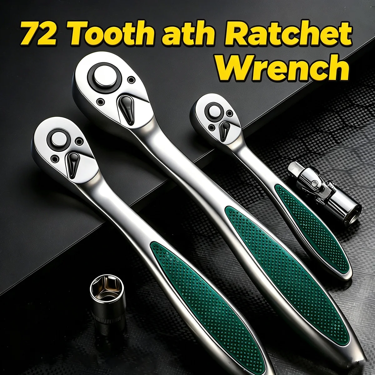 

72 Tooth Quick Ratchet Wrench Set 1/4 3/8 1/2 Inch Two Way Socket Spanner Labor-Saving Auto Bicycle Motorcycle Repair Hand Tools