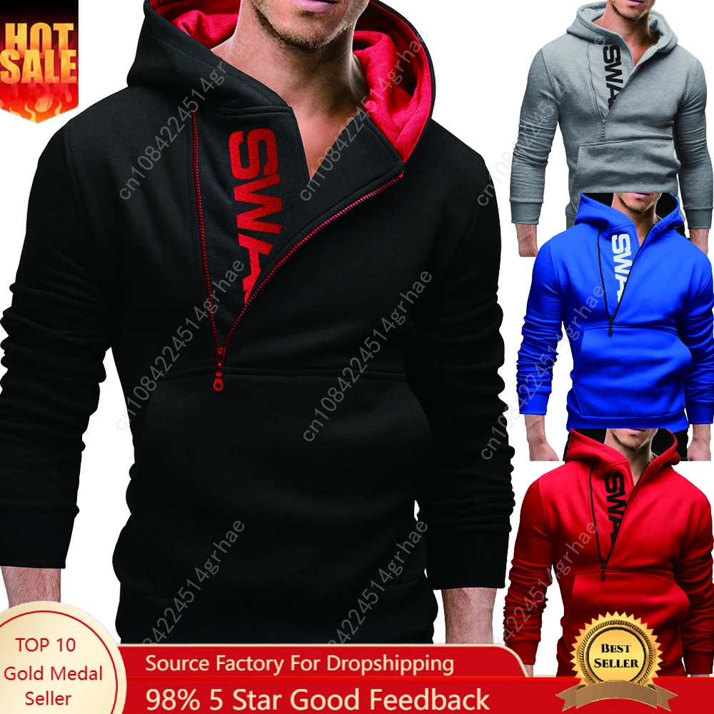 

New Arrivals Autumn Fashion Men Casual Slim Letter Printing Head Side Zipper 6 Color Cashmere Sweater Male Outerwear Tops