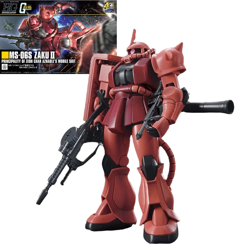 

Bandai HG HGUC 234 1/144 New Edition Char Special Red Zaku II Gundam Assembled Gunpla Action Anime Figure Model For Children