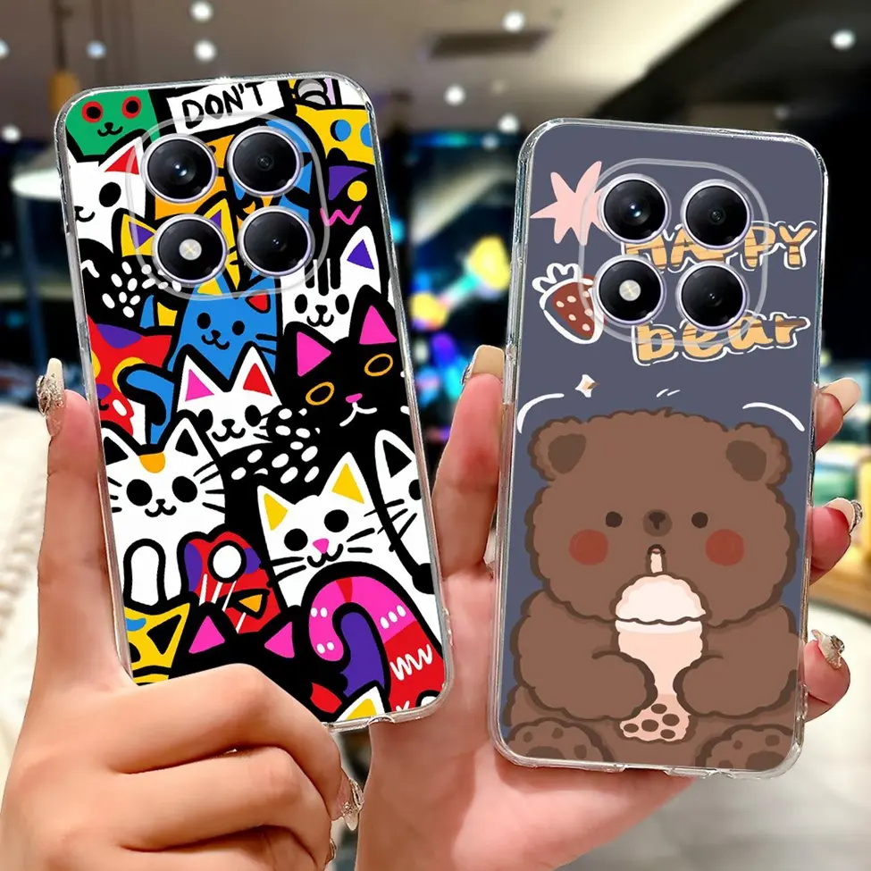 واضح ل Redmi نوت 14 برو 4G غطاء حافظة فاخرة مضحك الكرتون كول بنين بنات رسمت غلاف ل Redmi نوت 14Pro 4G 24116RACCG