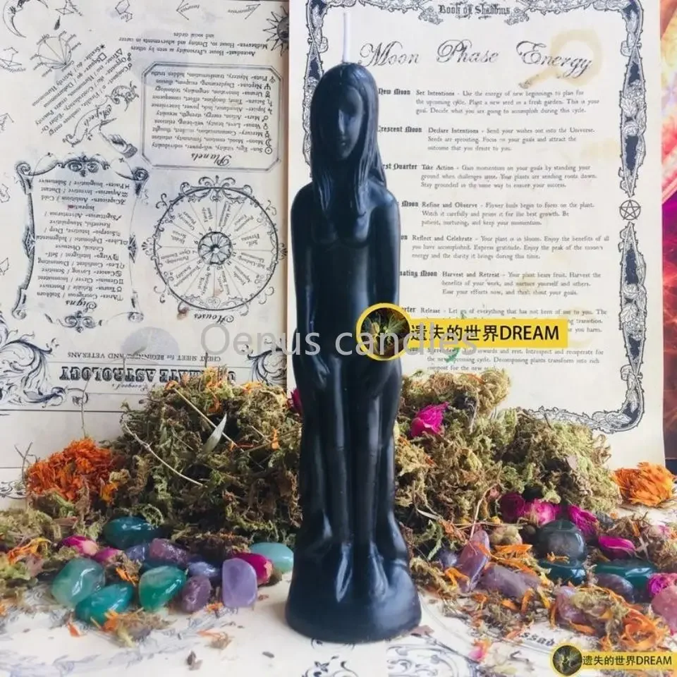 1pcs Black Candle Ritual Female Male Figure Human Candle Soy Wax Paraffin Wax Hoodoo Candles for Spells and Altars