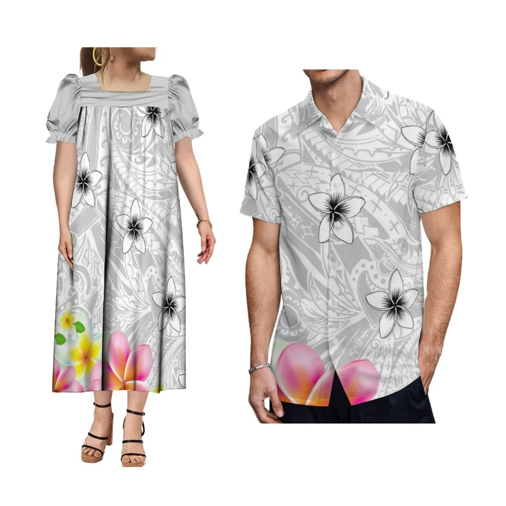 فساتين نسائية عالية الجودة مصنوعة حسب الطلب من جزر ميكرونيزيا قمصان رجالية من شواطئ هاواي ومجموعات الأزواج