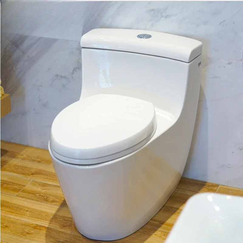 Bathroom one-piece toilet household floor super swirl straight punch silent water-saving ceramics