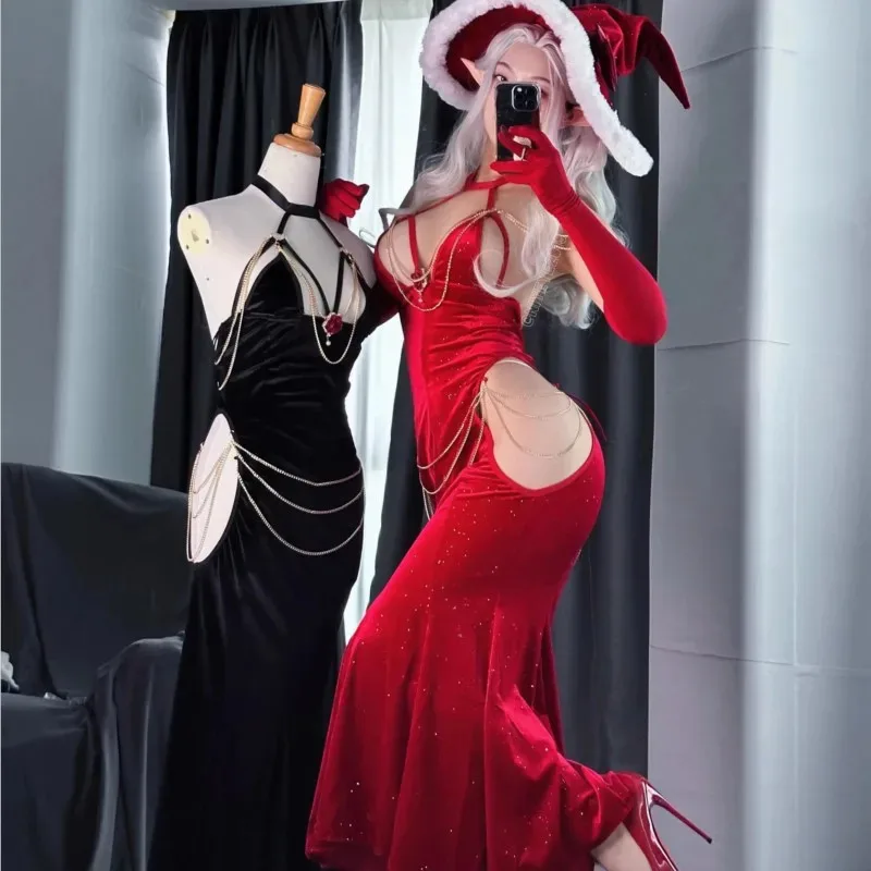 anime-overlord-albedo-cosplay-glove-dress-wrapped-hip-open-crotch-fish-tail-skirt-black-halloween-girl-costumesa-6'x9-y'