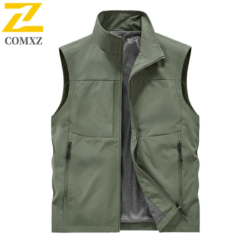 سترة EIAO للرجال مناسبة لجميع الأحوال الجوية للاستخدام الخارجي مقاومة للرياح ومقاومة للماء لصيد السمك بدون أكمام مع العديد من نظام الجيب للرياضات غير الرسمية #2