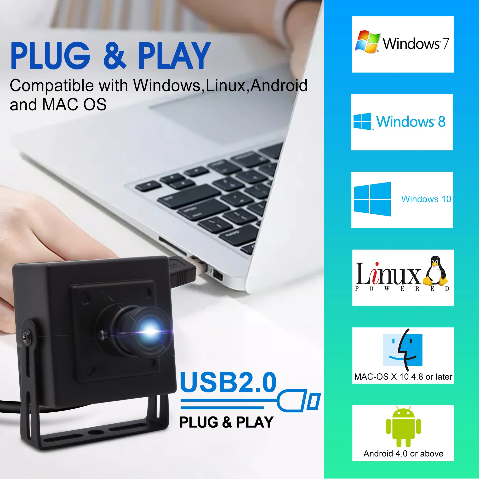 No Distortion 720P Global Shutter USB Camera Module High Speed 210fps 480P OV9281 Monochrome Webcam For Windows Android Linux