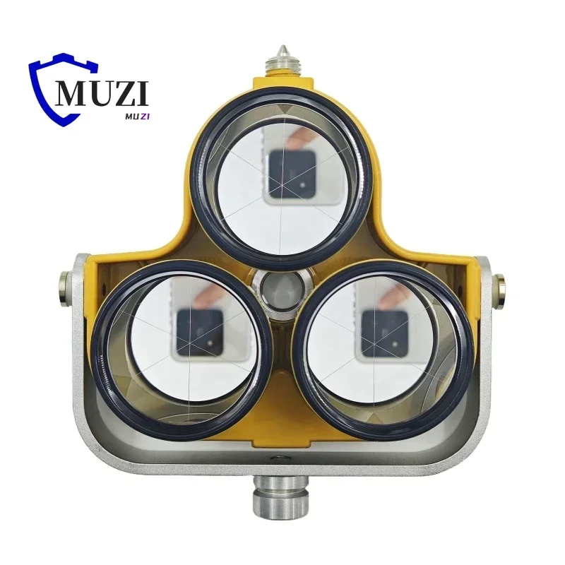 Prisma Triple amarillo de alta calidad con bolsa protectora para estaciones totales Nikon Trimble, compensación de topografía de 0mm/-30mm, triple reflejo