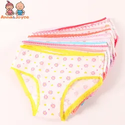 Bragas de algodón para niñas, ropa interior de 4 piezas, pantalones cortos, 2-12 años