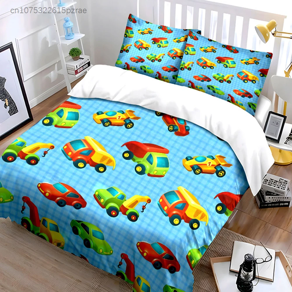 子供用おもちゃの車セット-プレイルームの装飾、複数のサイズ、子供と大人の寝室用、精巧な3ピース寝具セット、ギフト