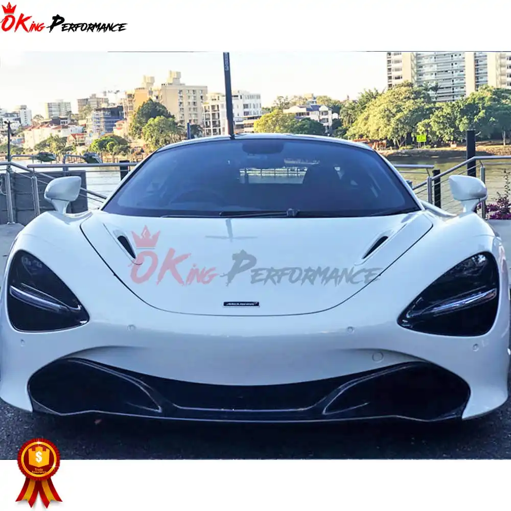 شفة مقسمة أمامية من ألياف الكربون الجافة بنمط OEM لمصد أمامي Mclaren 720S BodyKit #3