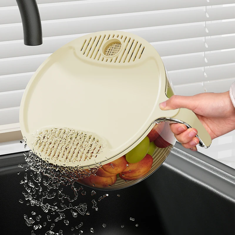 UFORU-سلة غسيل الأرز متعددة الوظائف ، البلاستيك ، الضوء ، الفخامة ، المطبخ ، الصرف المنزلي