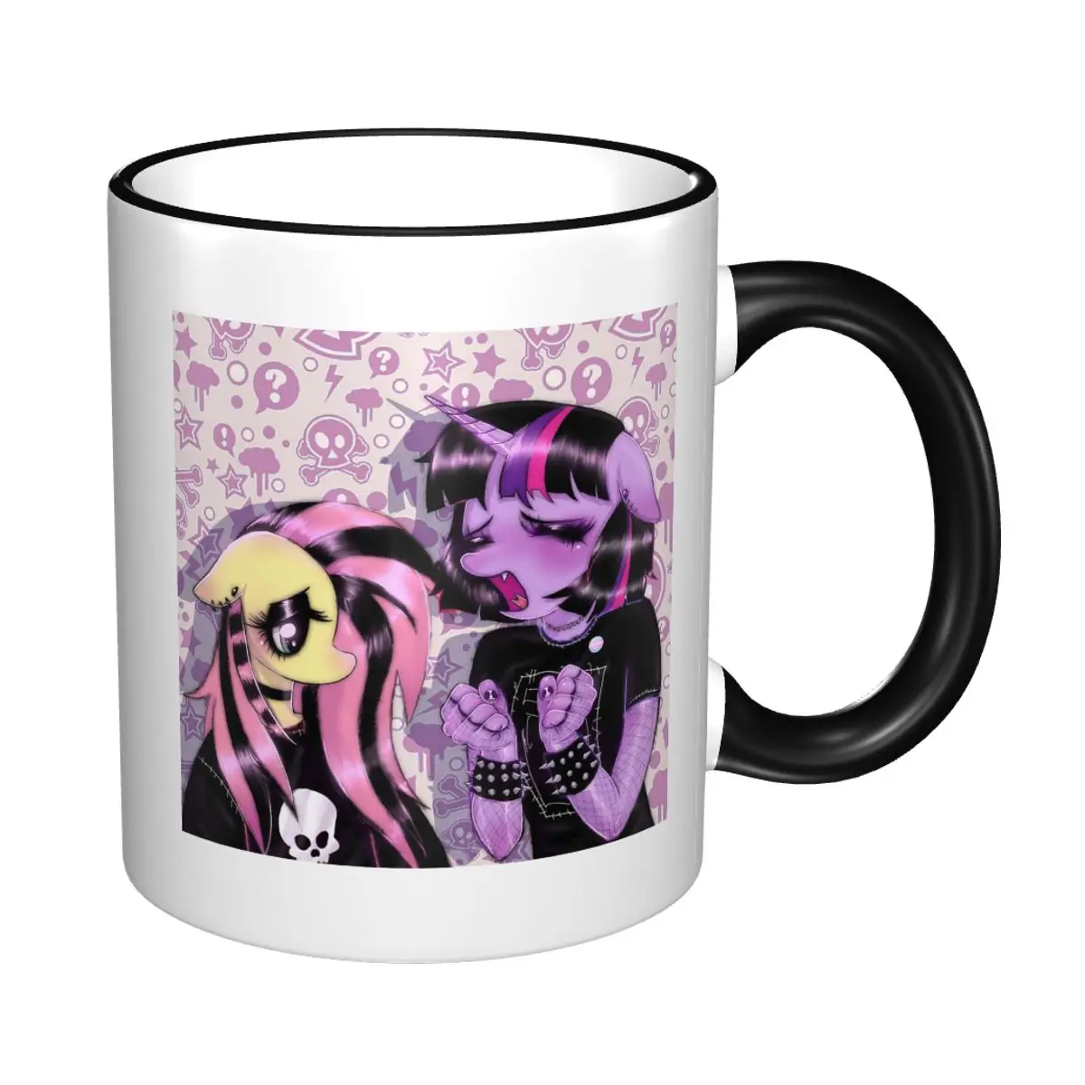 

Emo Twilight And Fluttershy Mug Funny Ceramic Coffee Cups Tea Mugs Milk Cup Drinkware Gift for Woman Man