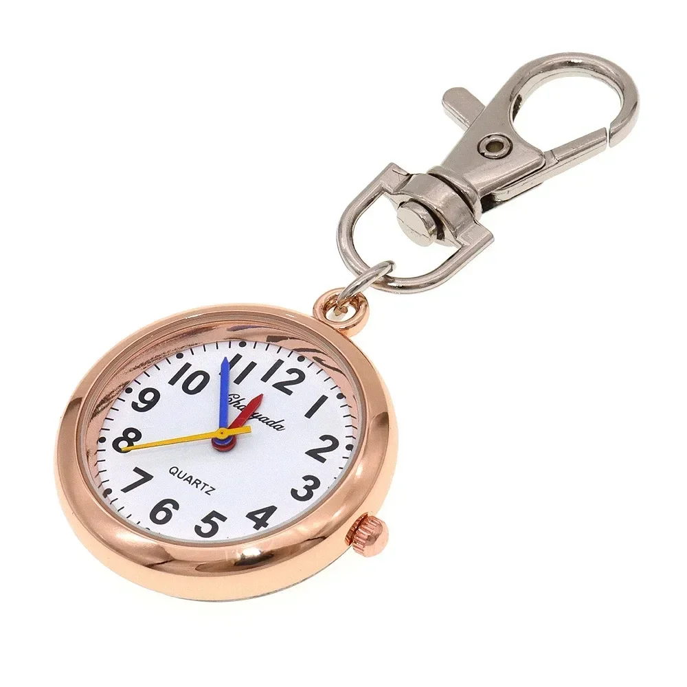 Lindo reloj de cuarzo para niños con llavero, colgante de bolsillo, cadena, reloj para niñas y niños