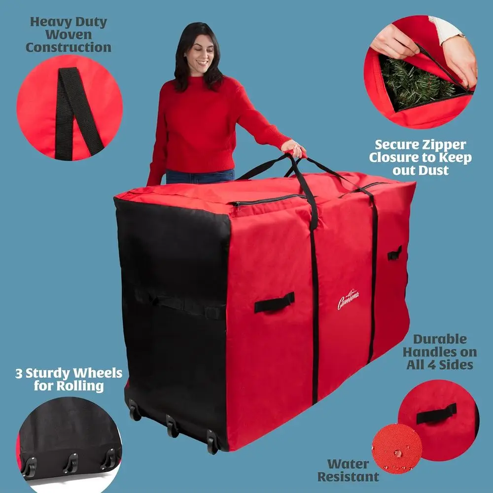 Rollende kerstboomtas met wielen, biedt plaats aan 9ft kunstbomen, robuuste opslag, 58x24x34