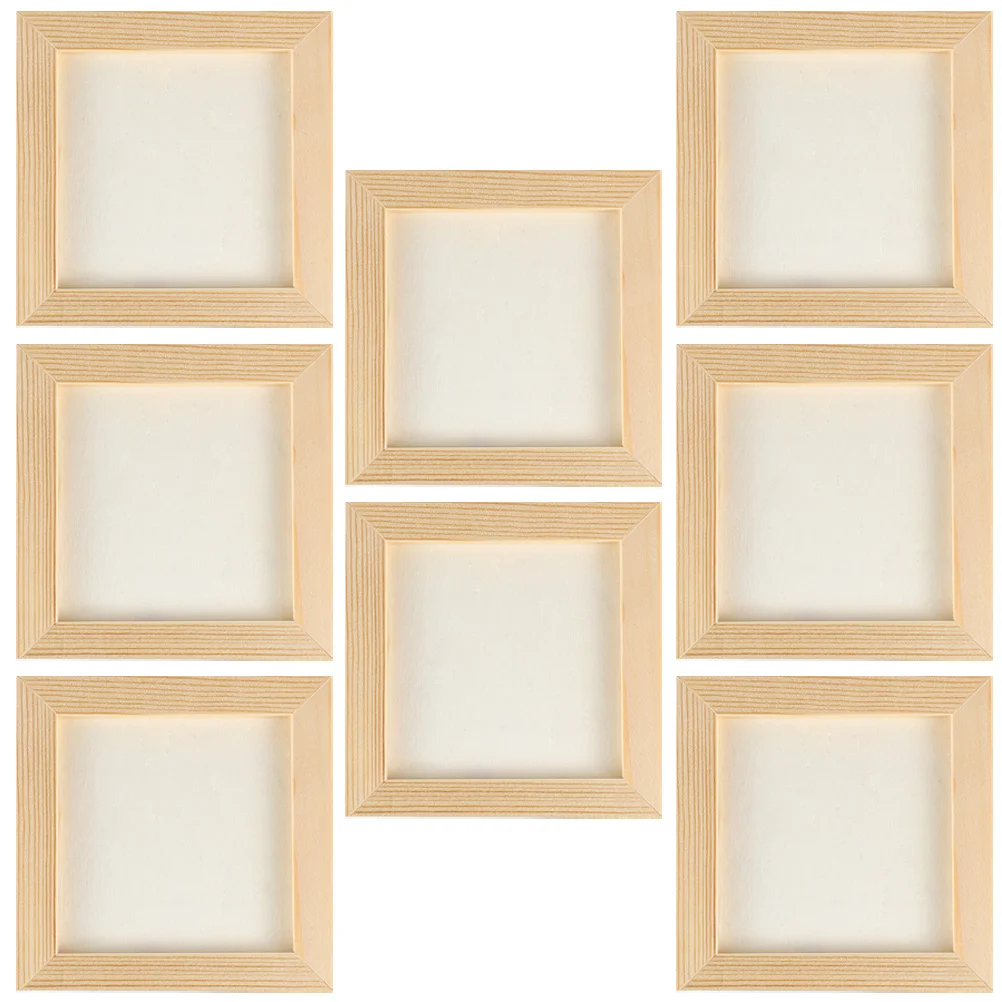 

8 Pcs Clay Picture Frame Canvas Decor Project Kids Wooden Blank Graffiti Toddler