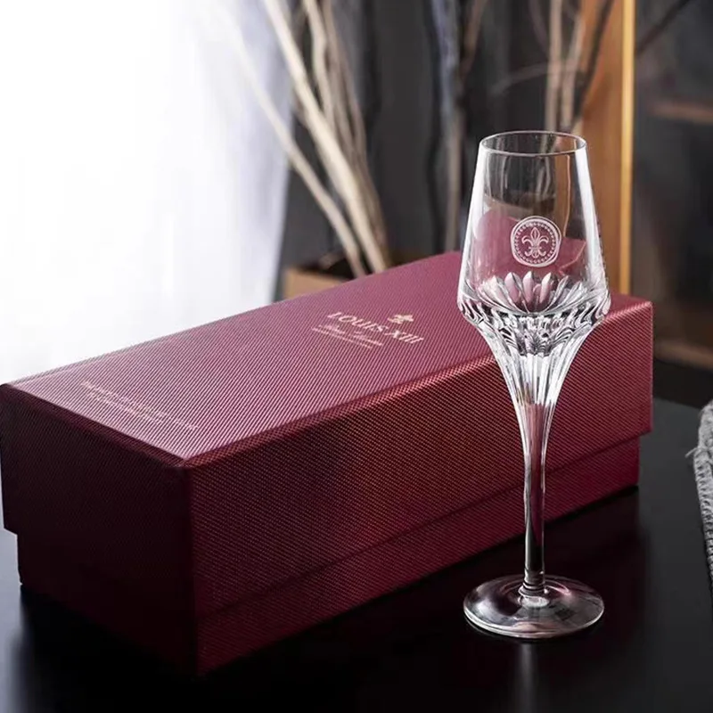 100ML Light Luxury Retro Red Wine Glasses Business Gift Box Set Crystal Glass Whiskey Champagne Cup Transparent Goblet of Light