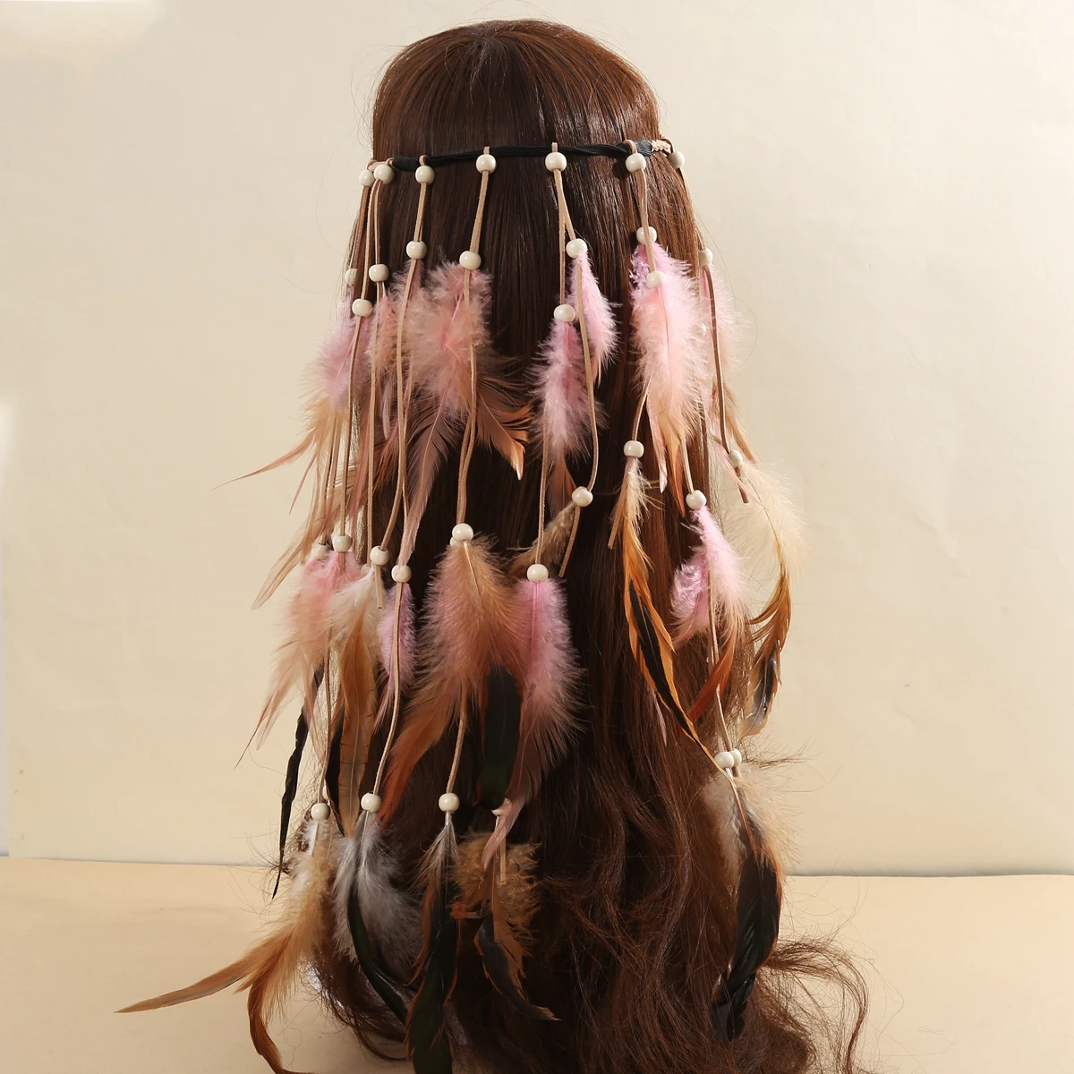 Women'S Accessories Rainbow Shops - 1 قطعة عصابة رأس من الريش