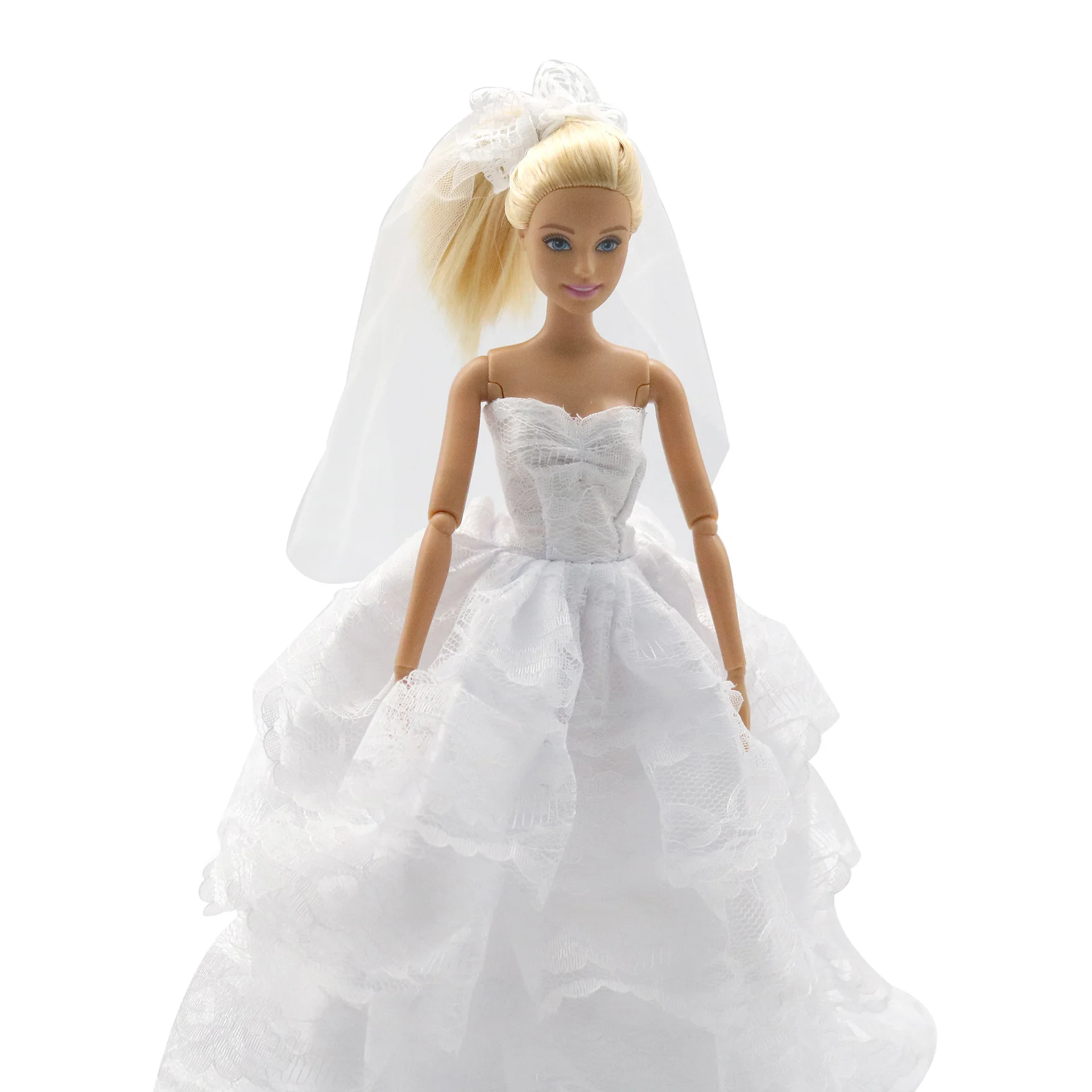 

Doll clothes dress Dolls Accessories The Price Of White Wedding Dress Accessories Lace for Barbies doll