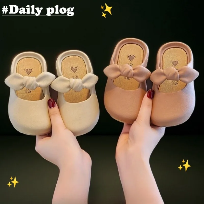 

Children Slippers Summer Princess shoes Home Shoes For Girls Soft Eva Flat Heel Slippers Beach Child Kids Baby Slides