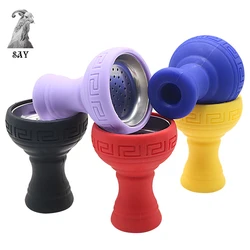 SY-Silicone Hookah com Malha de Aço Inoxidável, Tabaco Bowl, Shisha Tubo, Acessórios para Fumo, Ferramentas Gadget, Shisha, Sheesha, 1Pc