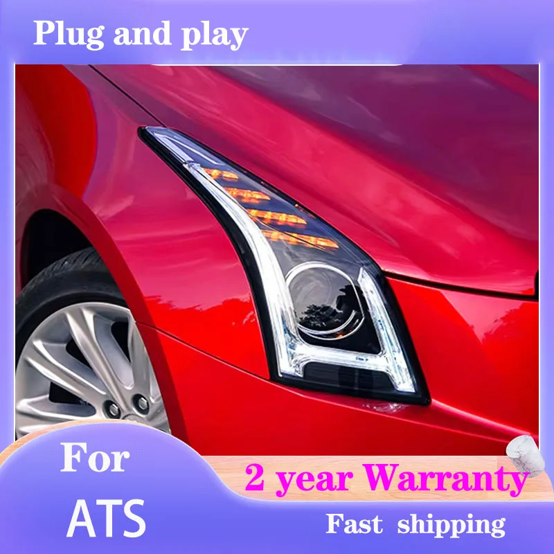 

Car Styling for Cadillac ATS Headlights 2014-2016 ATS Head Light DRL Turn Signal Low High Beam Projector Lens