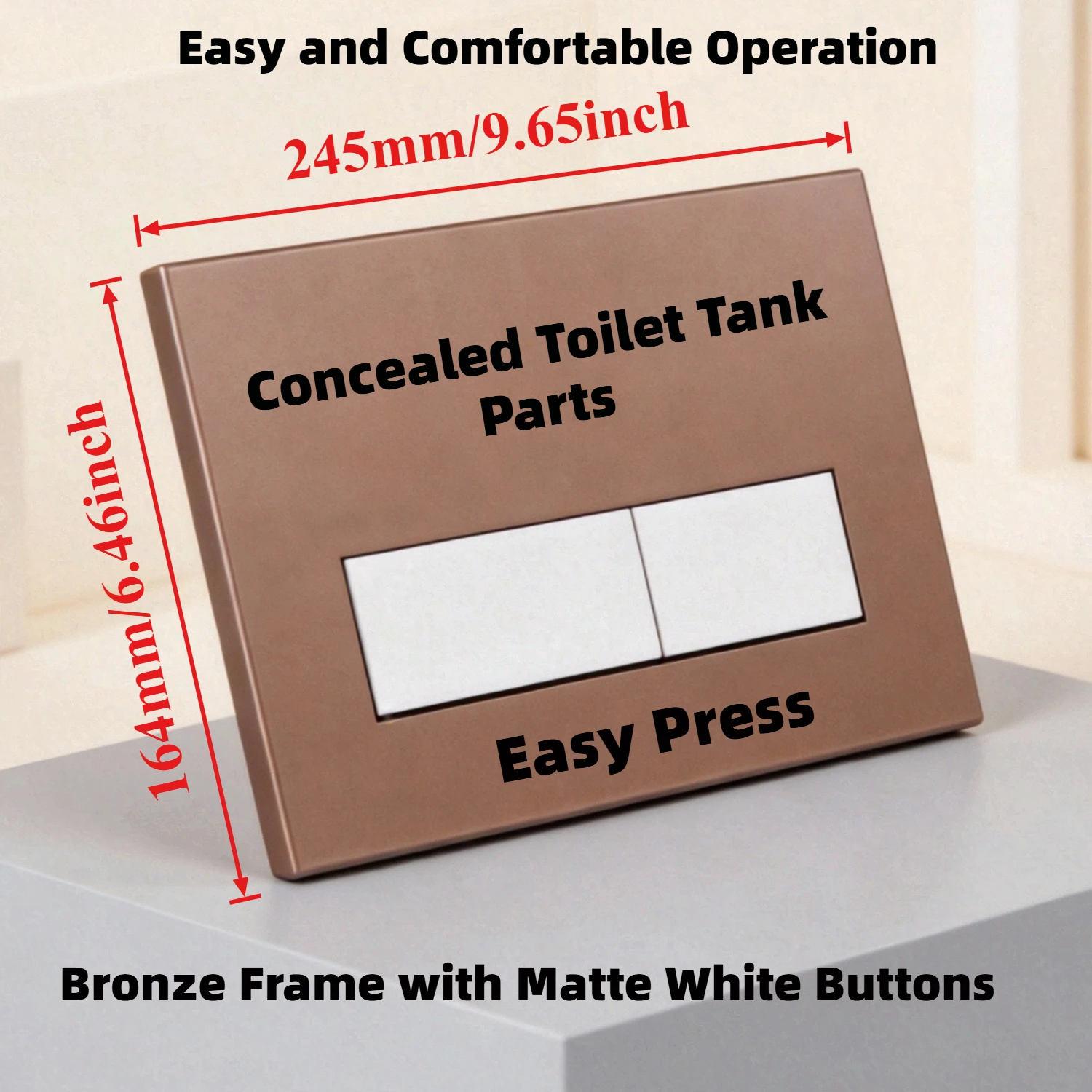 

Dual Flush Button Plate Bronze Replacement Compatible with Geberit Sigma 01 20 30 UP320 UP300 Concealed Toilet Tank Panel