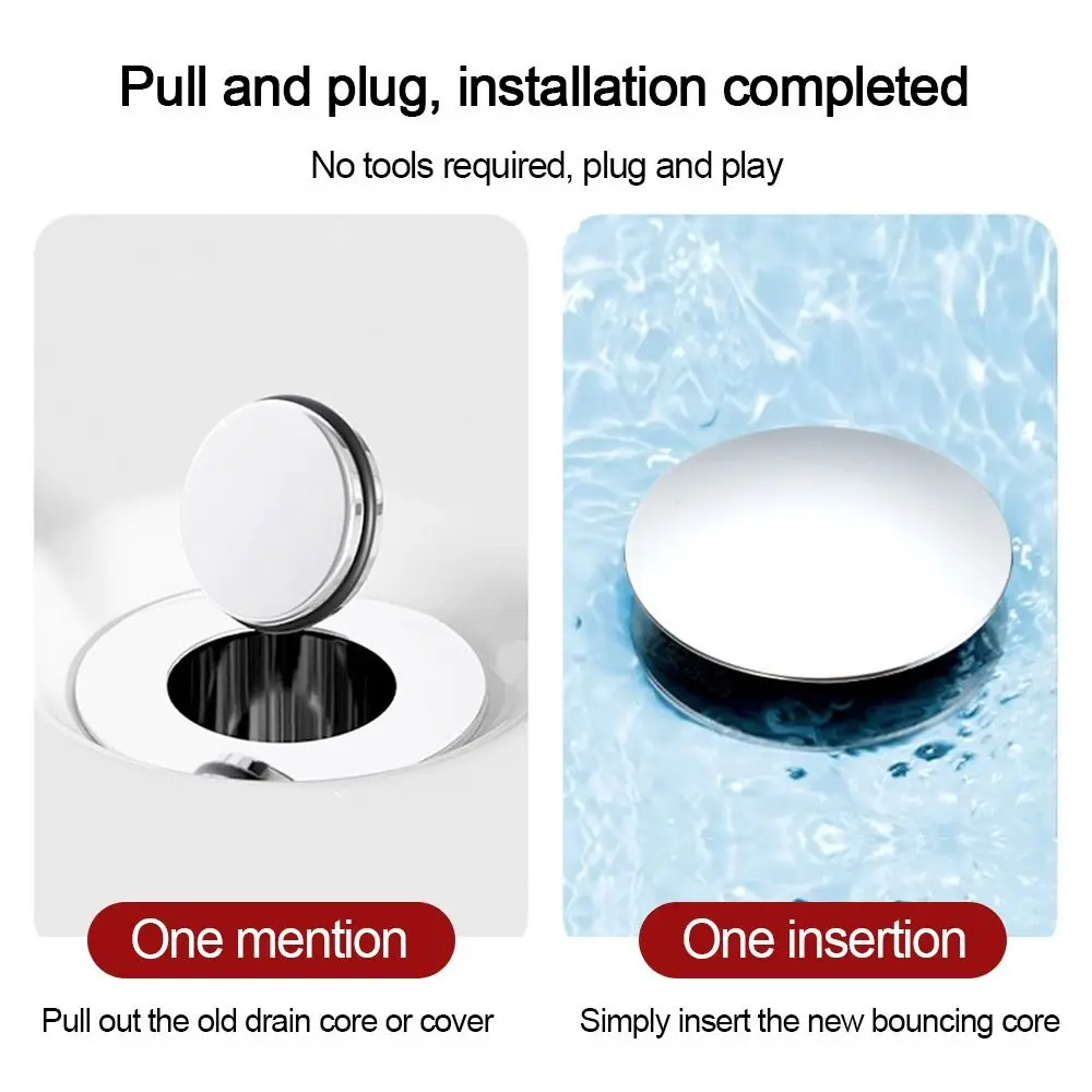 

Plastic Floor Drain Filter Mesh Anti-clog Hair Trap Washbasin Bounce Core Multifunctional Sealing Cover Pop Up Drain Filter